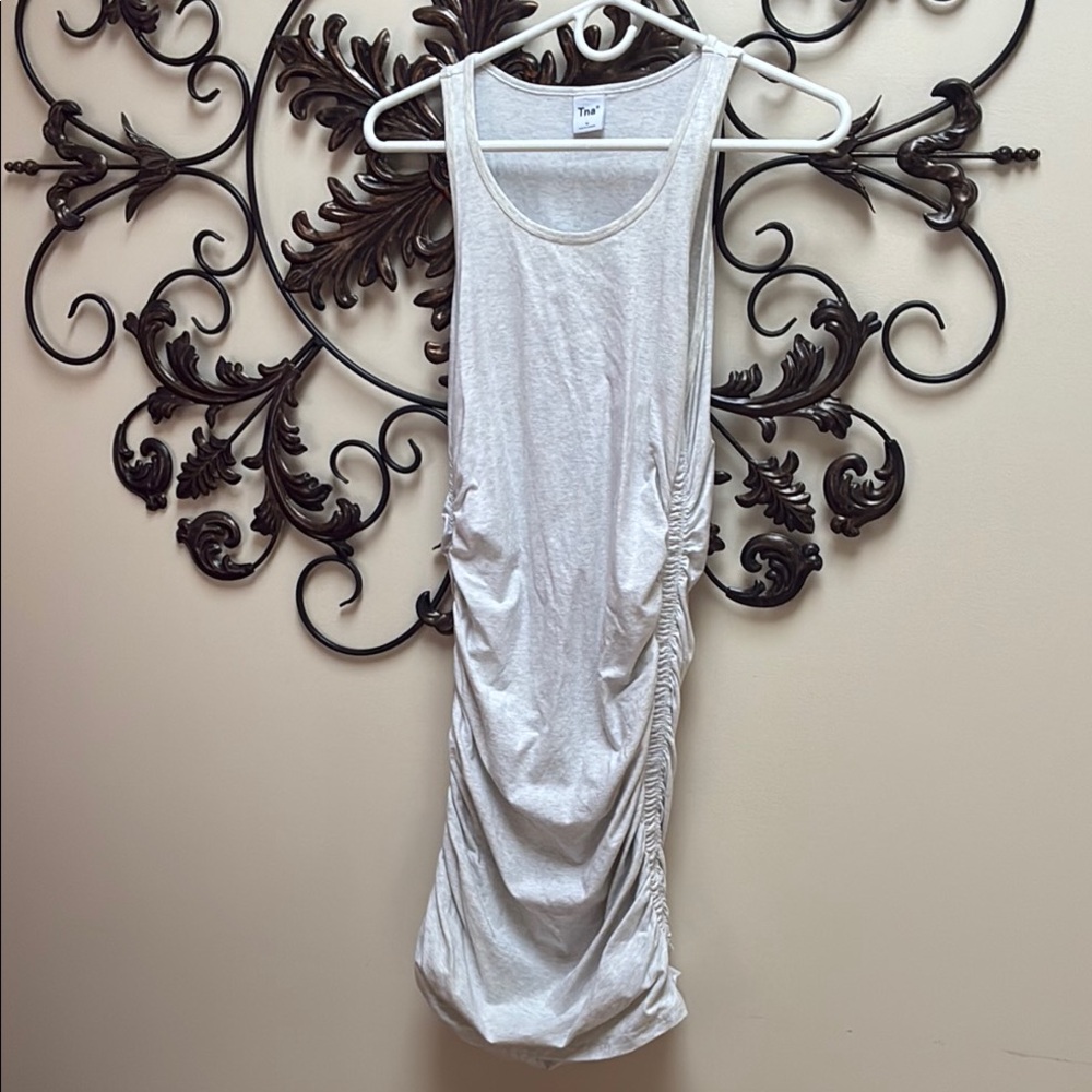 ARITZIA Ruched Tank Dress-light gray